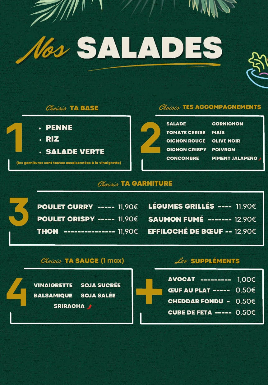Carte salades